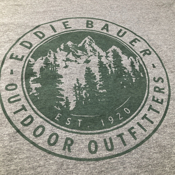Eddie Bauer Mens Medium M Short Sleeve Crew Neck Lounge T Shirt Gray With Logo - Picture 3 of 11